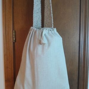 Elegant Linen Cream Tote Bag